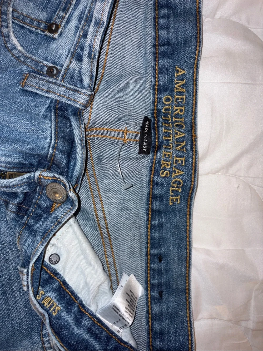 Buffalo David Bitton Distressed Light and Dark Blue Men's Jeans